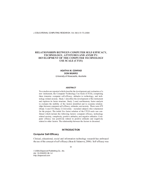 (PDF) Computer Technology Use Scale