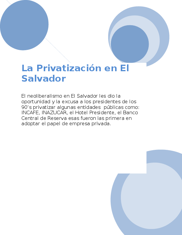 (DOC) La Privatización en El Salvador