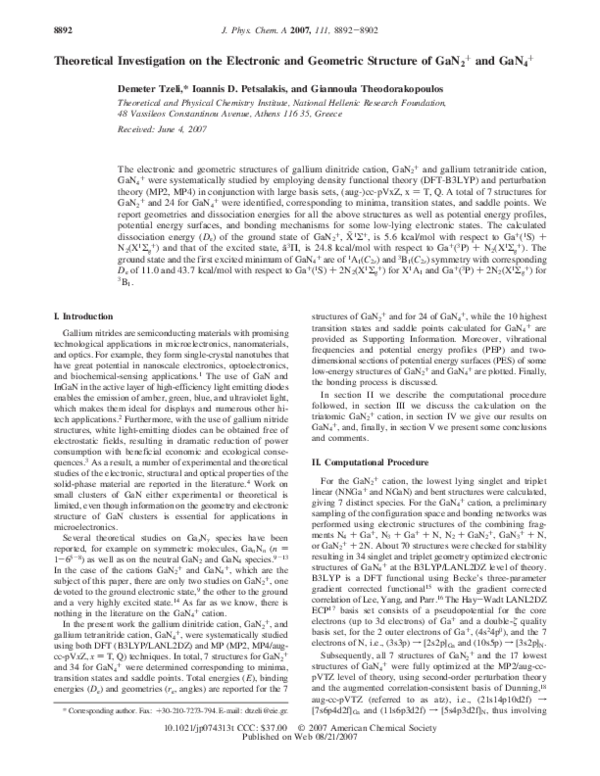 (PDF) Theoretical Investigation on the Electronic and Geometric ...