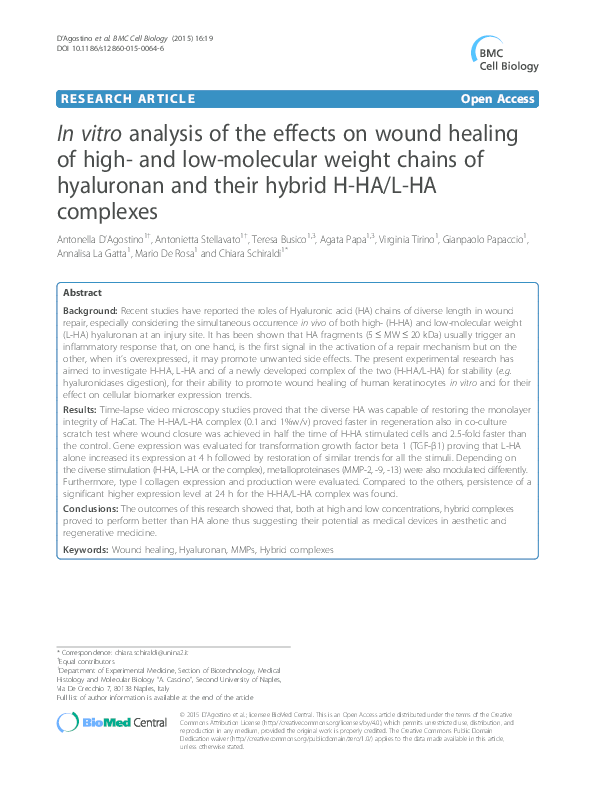 (PDF) In vitro analysis of the effects on wound healing of high-and low ...