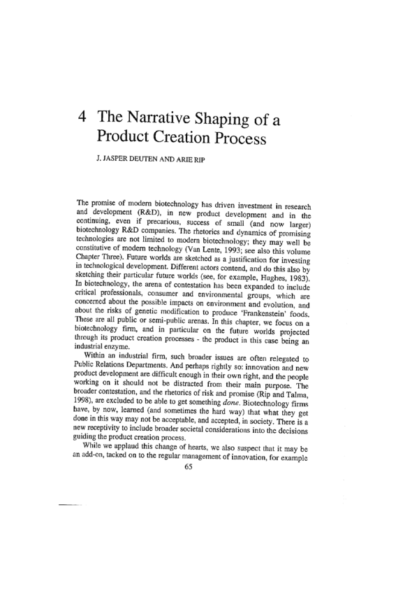 (PDF) The Narrative Shaping of a Product Creaction Process