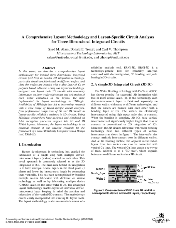 (PDF) A comprehensive layout methodology and layoutspecific circuit analyses for three