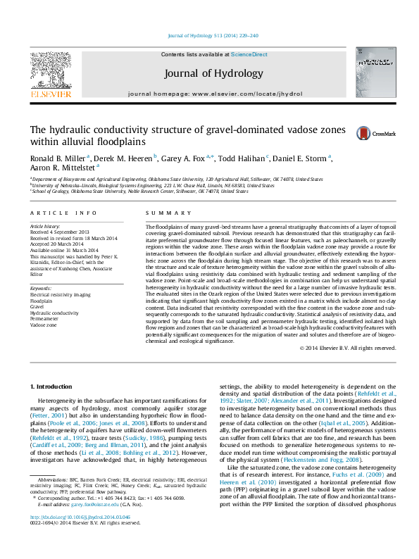 (PDF) The hydraulic conductivity structure of graveldominated vadose