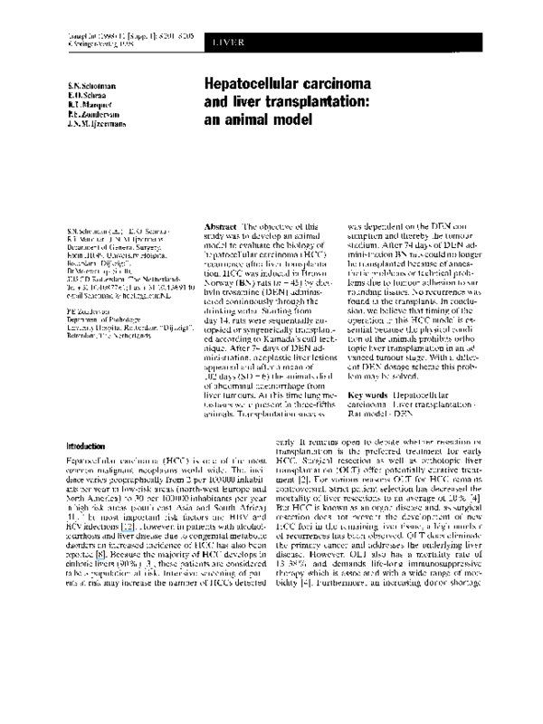 (PDF) Hepatocellular Carcinoma and Liver Transplantation: A 12Year ...