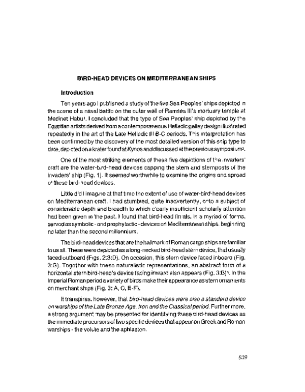First page of “Bird-Head Devices on Mediterranean Ships”