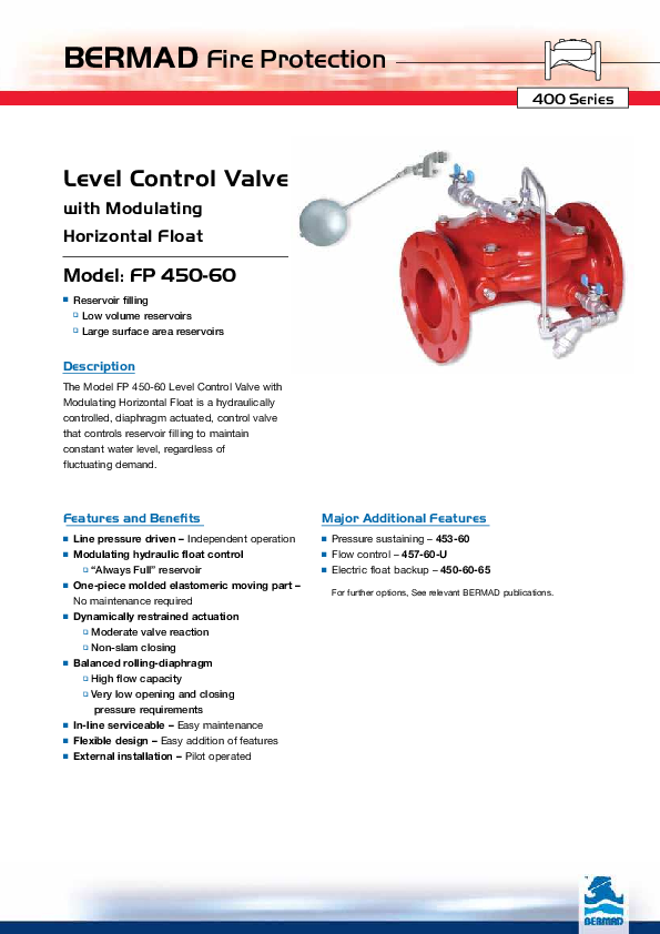 (PDF) BERMAD Fire Protection Level Control Valve with Modulating