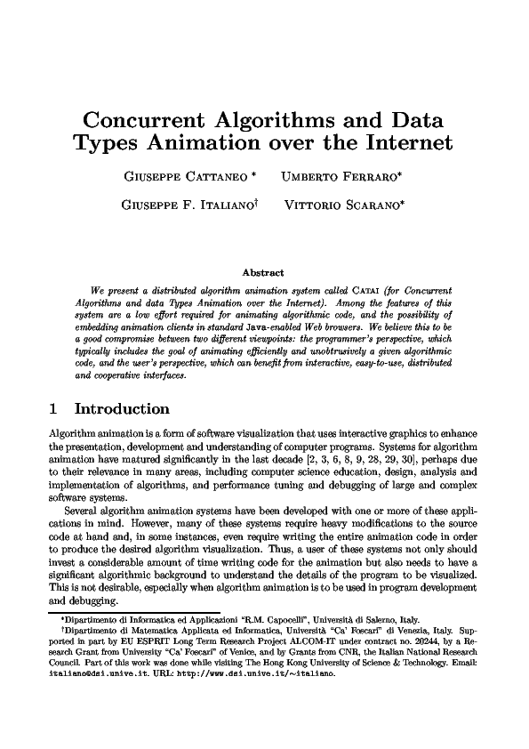 (PDF) Concurrent Algorithms and Data Types Animation over the Internet