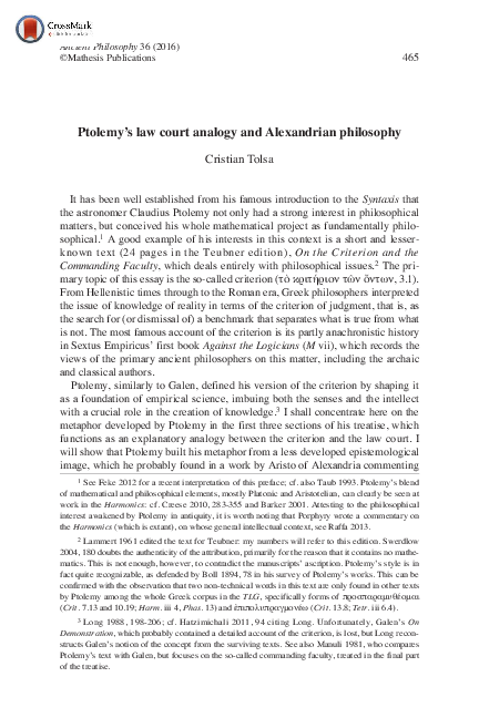 How did ptolemy die image