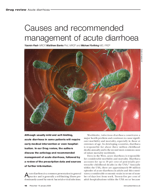 (PDF) Causes and management of acute diarrhoea Roland Ede