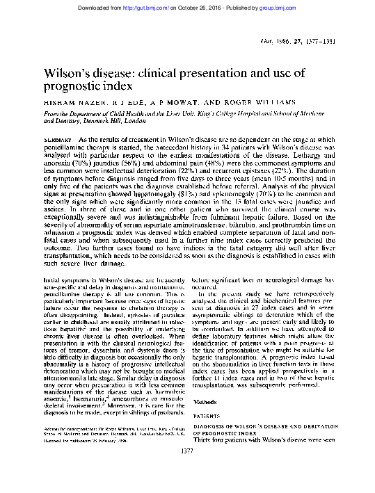 Wilson's disease treatment picture