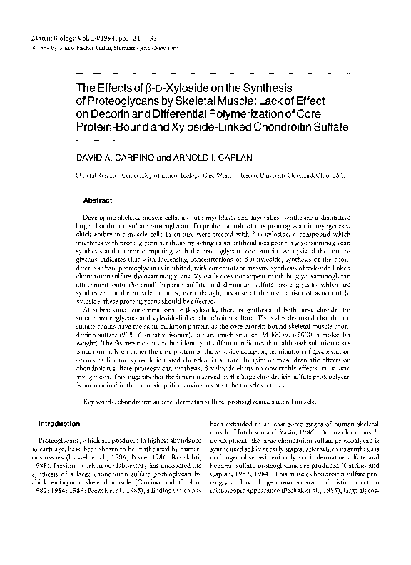 (PDF) The effects of βdxynoside on the synthesis of proteolgycans by