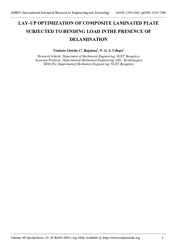 (DOC) LAY–UP OPTIMIZATION OF COMPOSITE LAMINATED PLATE SUBJECTED TO ...