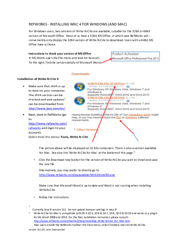 install write n cite for mac