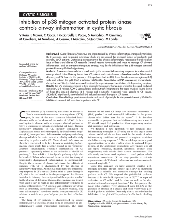 (PDF) Inhibition of p38 mitogen-activated protein kinase ameliorates ...