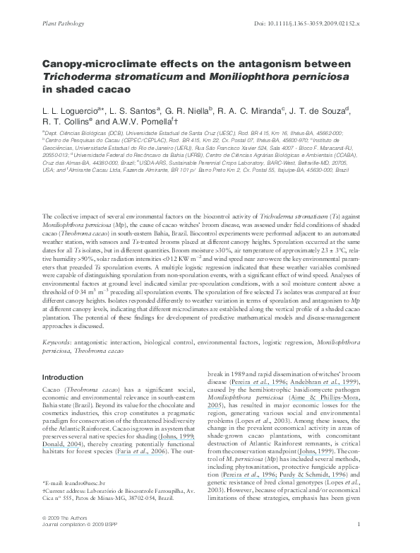 (PDF) Canopy-microclimate effects on the antagonism between Trichoderma ...