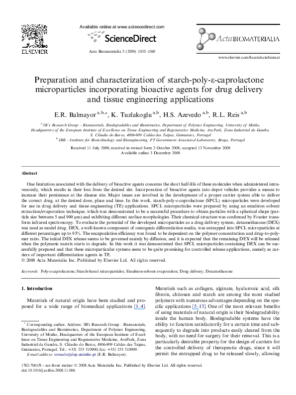(PDF) Preparation and characterization of starch-poly-ε-caprolactone ...