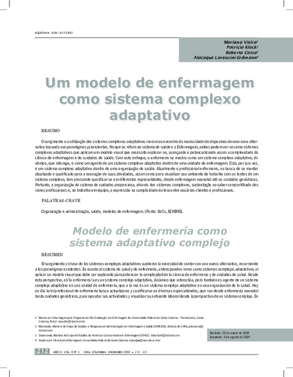 (PDF) A model of nursing as a complex adaptive system