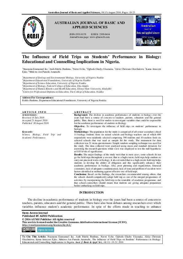  pdf australian journal of basic and applied sciences the influence of