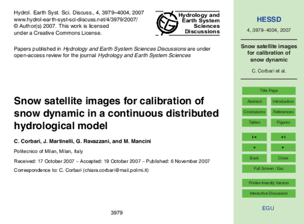 (PDF) Snow satellite images for calibration of snow dynamic in a ...