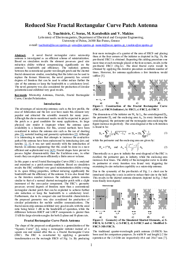 (PDF) A reduced size fractal rectangular curve patch antenna