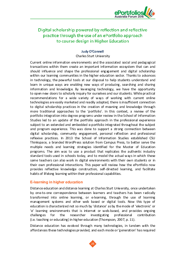 (PDF) Digital scholarship powered by reflection and reflective practice ...