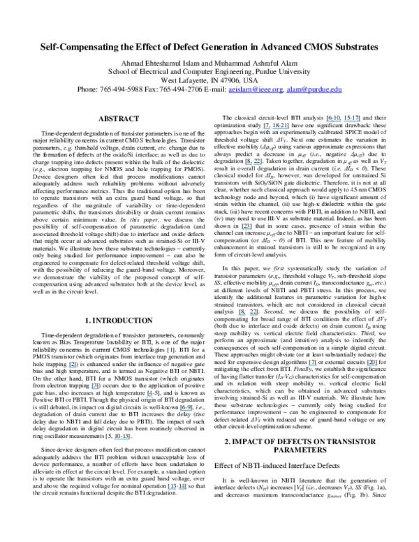 (PDF) Self-compensating the effect of defect generation in advanced ...
