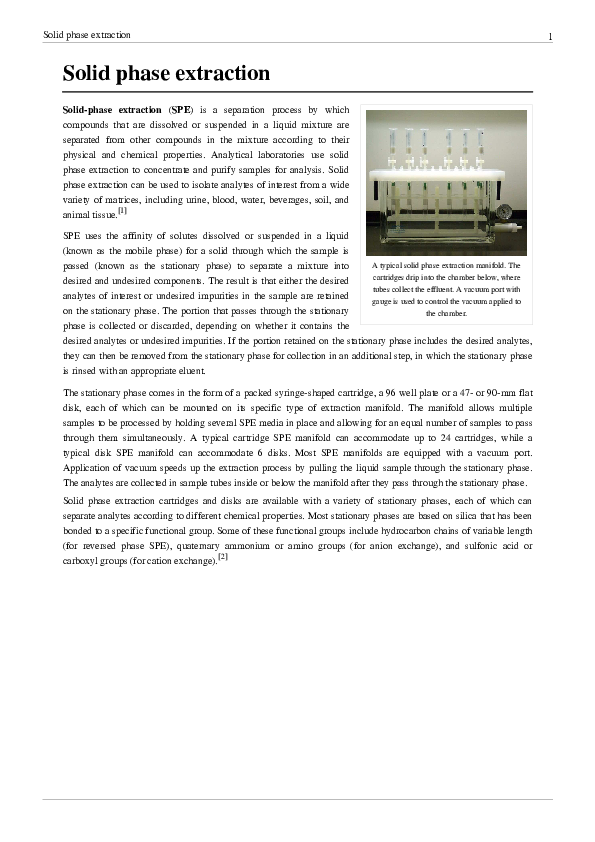 (PDF) Solid phase extraction Solid phase extraction Alexi Pin