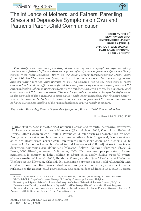 (PDF) The Influence of Mothers' and Fathers' Parenting Stress and ...