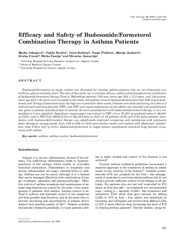 (PDF) Efficacy and safety of budesonide/formeterol combination therapy ...