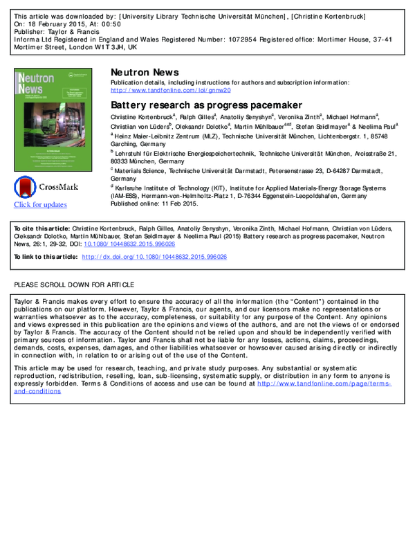 (PDF) Battery research as progress pacemaker