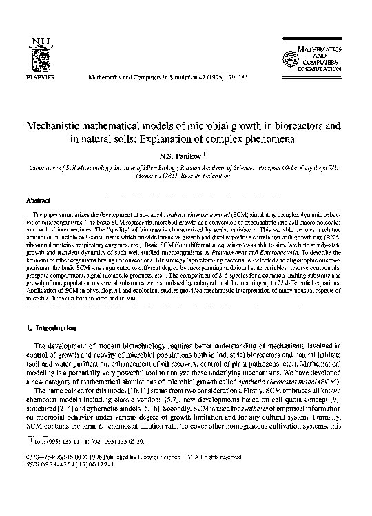 (PDF) Mechanistic mathematical models of microbial growth in ...
