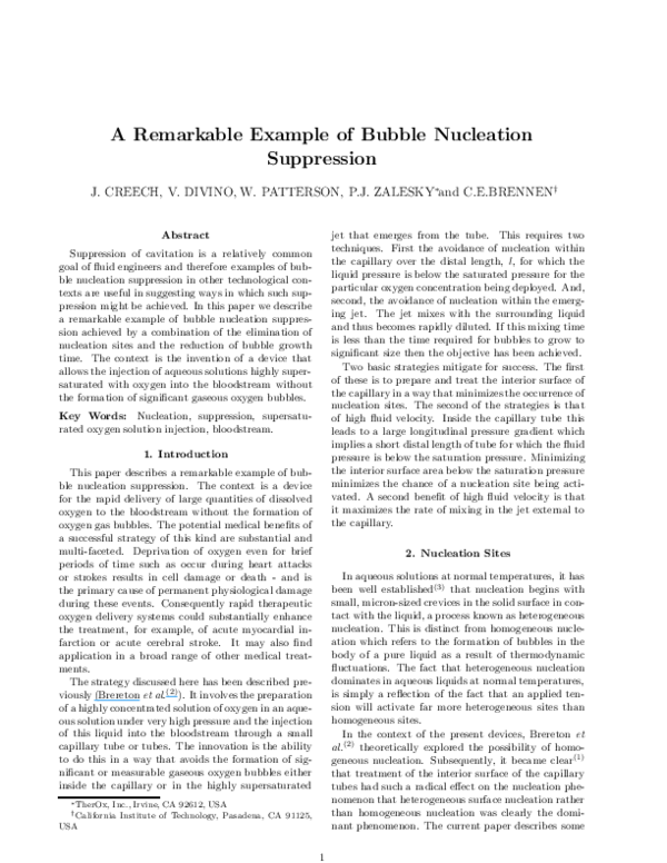(PDF) A Remarkable Example of Bubble Nucleation Suppression