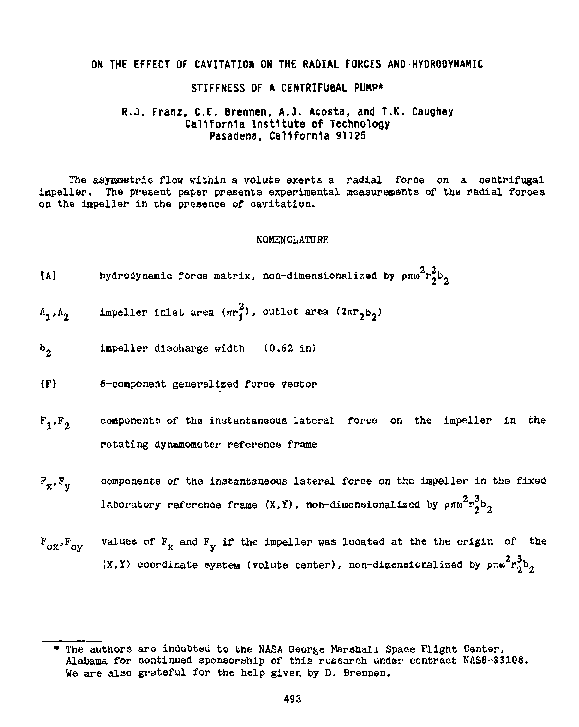 (PDF) On the Effect of Cavitation on the Radial Forces and Hydrodynamic ...