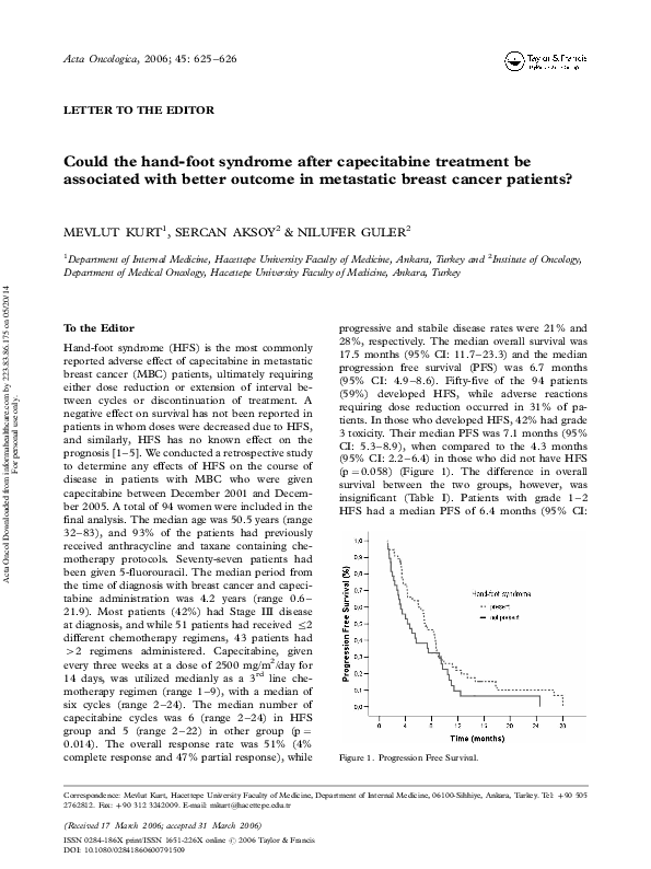 (PDF) Could the handfoot syndrome after capecitabine treatment be