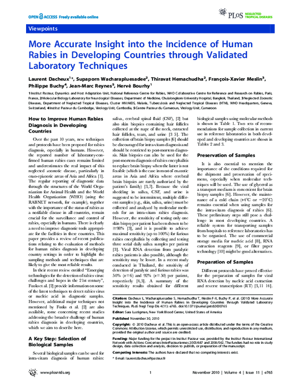 (PDF) More Accurate Insight into the Incidence of Human Rabies in ...