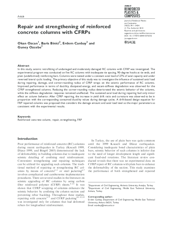 (PDF) REPAIR AND STRENGTHENING OF REINFORCED CONCRETE BEAMS USING ...
