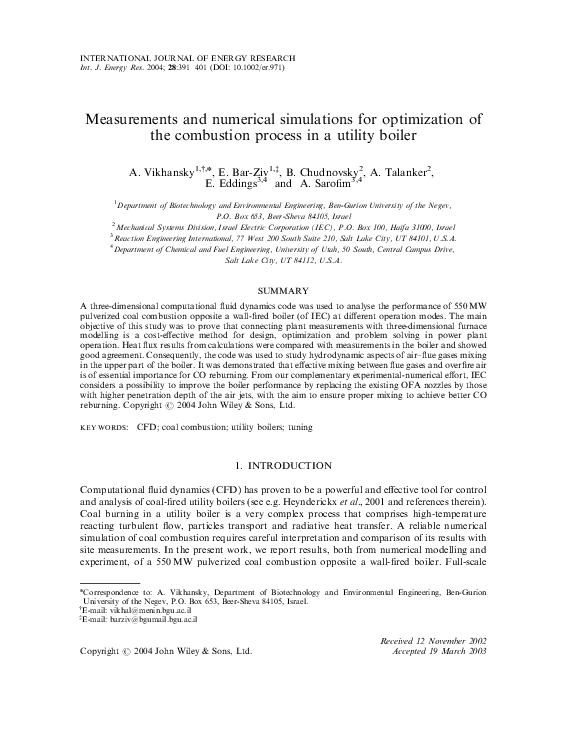 (PDF) Measurements and numerical simulations for optimization of the ...