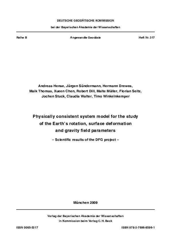 (PDF) Physically consistent system model for the study of the Earth’s ...