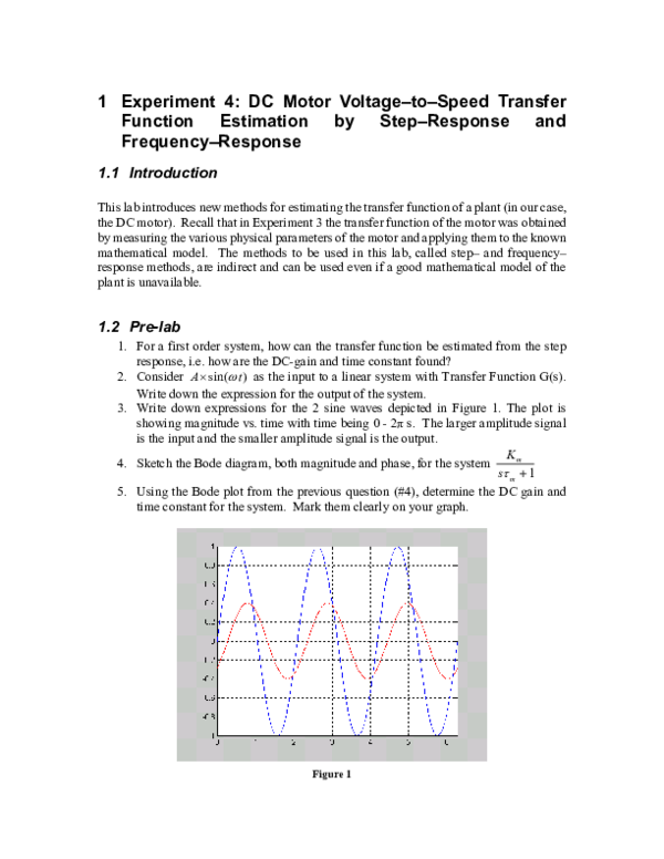 (PDF) Experiment 4 DC Motor VoltagetoSpeed Transfer Function