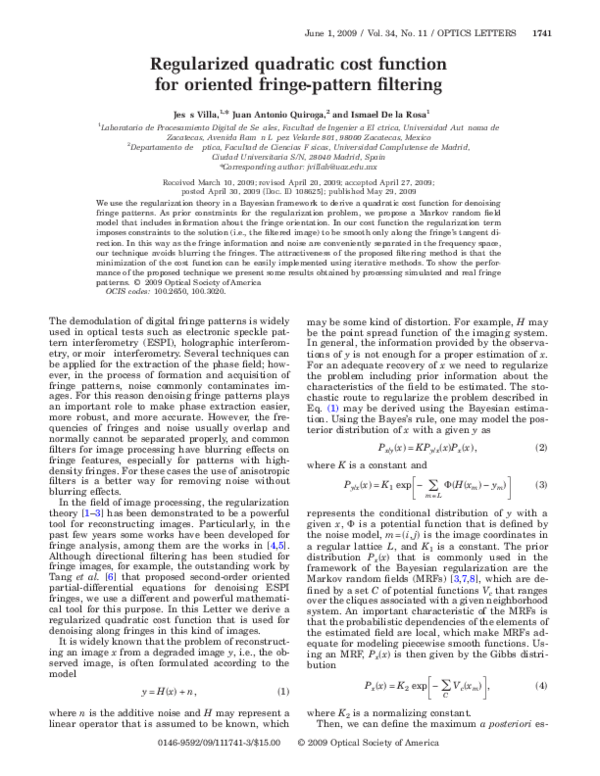 (PDF) Regularized quadratic cost function for oriented fringe-pattern ...