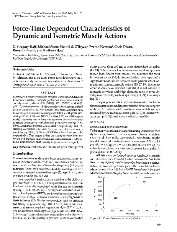 (PDF) Force-Time Dependent Characteristics of Dynamic and Isometric ...
