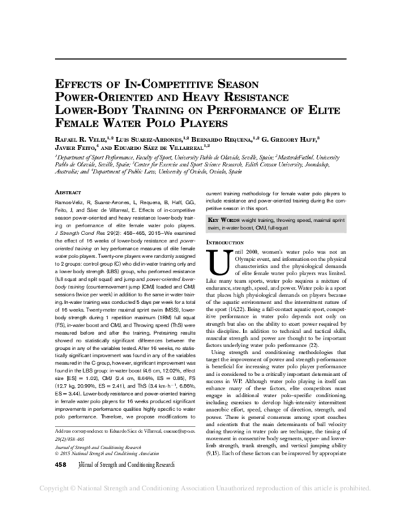 (PDF) Effects of Season PowerOriented and Heavy