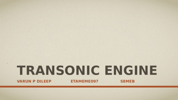 (PPT) TRANSONIC ENGINE