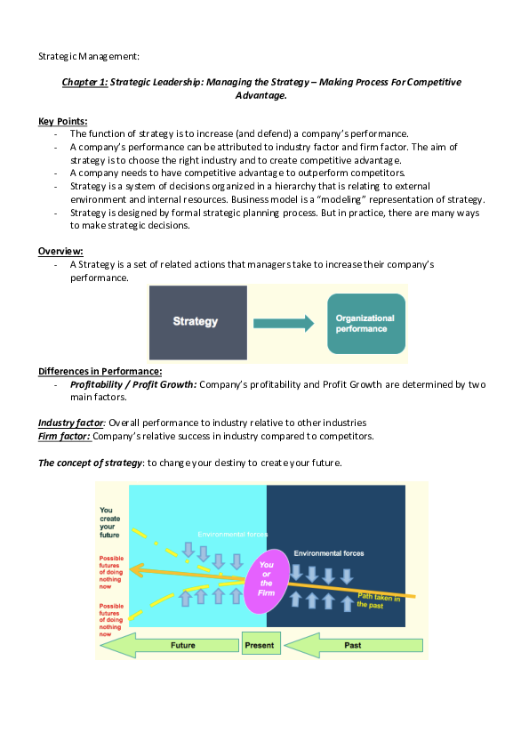  PDF Strategic Management Chapter 1 Strategic Leadership Managing 