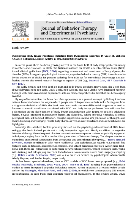(PDF) Overcoming Body Image Problems Including Body Dysmorphic Disorder