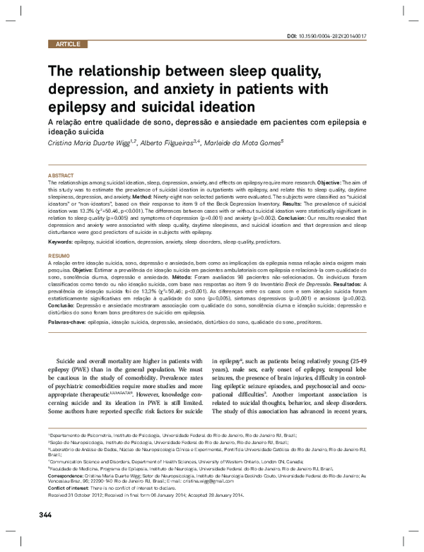 (PDF) The relationship between sleep quality, depression, and anxiety ...