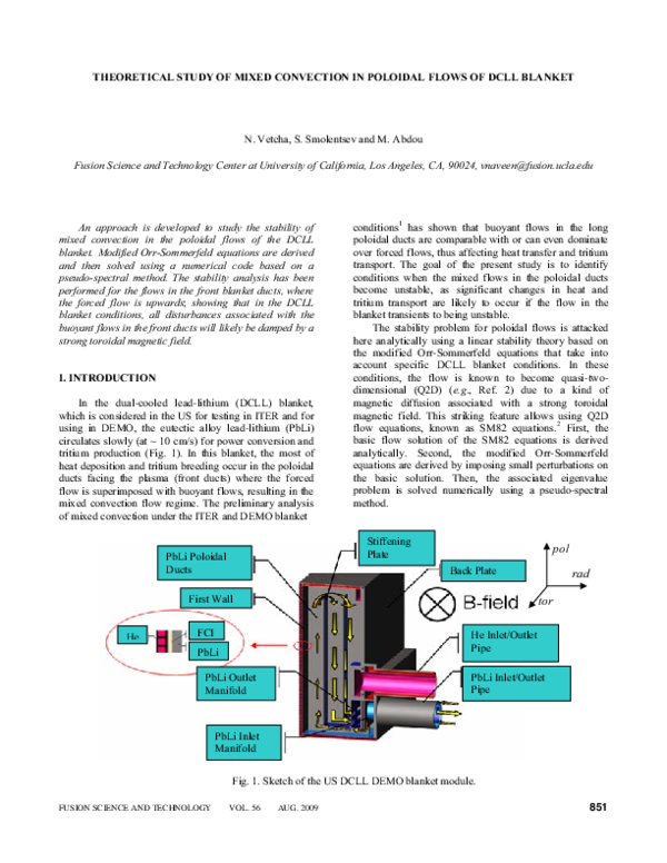 (PDF) THEORETICAL STUDY OF MIXED CONVECTION IN POLOIDAL FLOWS OF DCLL