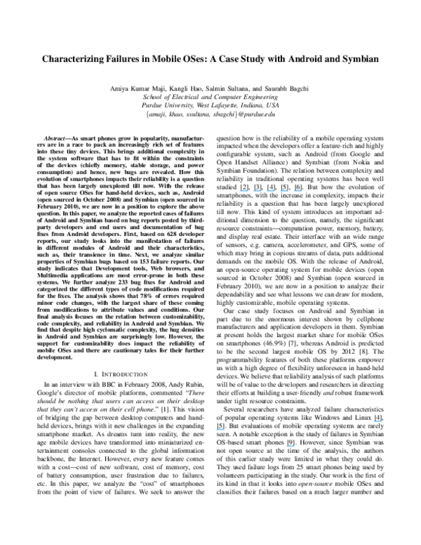 (PDF) Characterizing Failures in Mobile OSes: A Case Study with Android ...