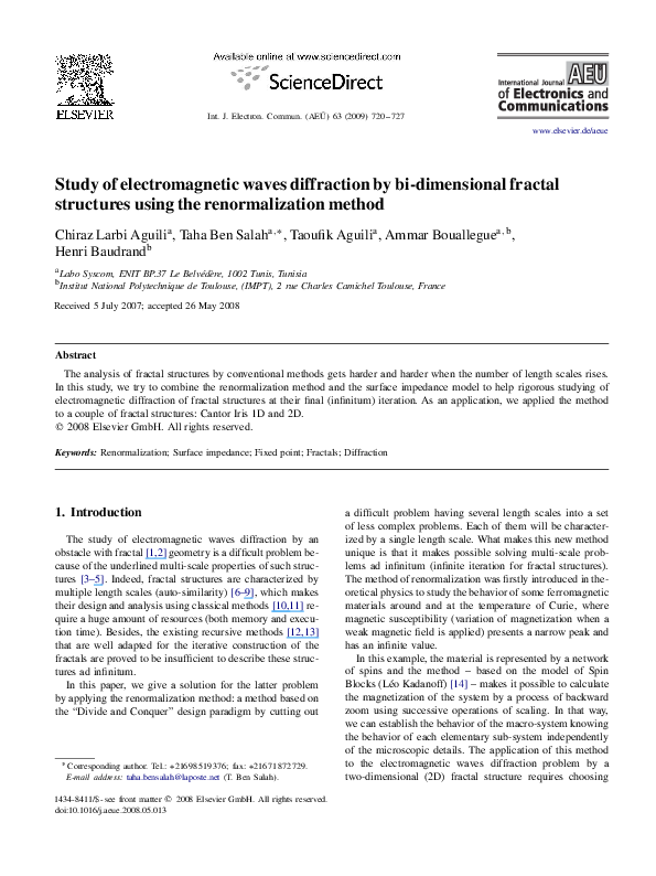 (PDF) Study of electromagnetic waves diffraction by bi-dimensional ...