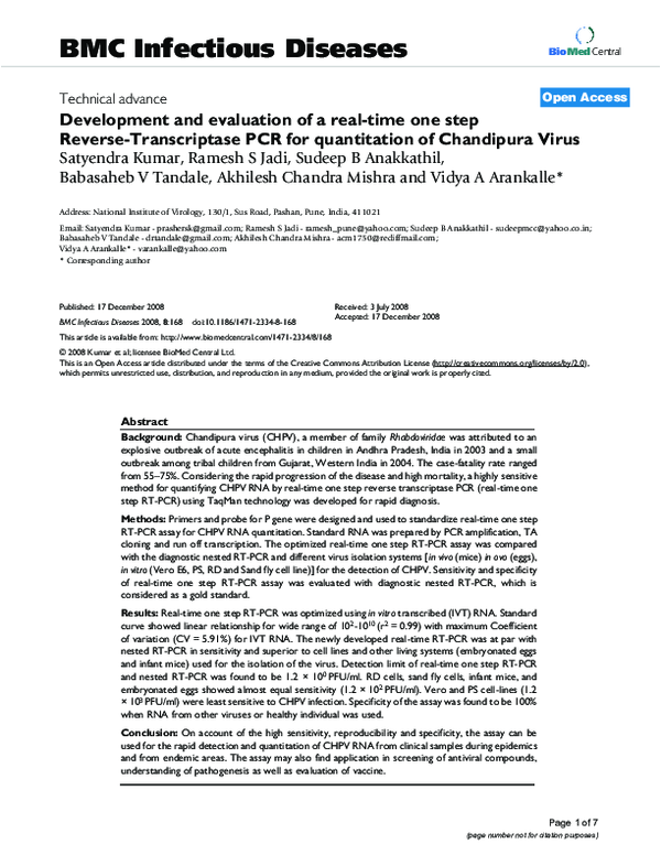 (PDF) Development and evaluation of a real-time one step Reverse ...